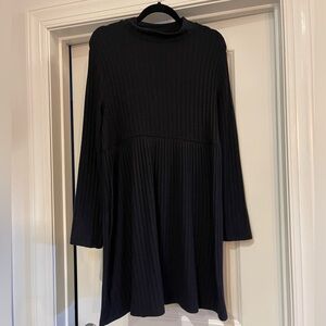 ⭐️SO Elegant Black Ribbed Long Sleeve sweater  Dress